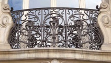 decorative forged iron balcony railing from Mexico